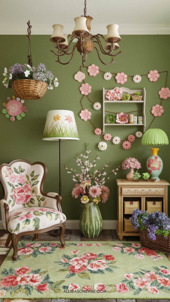 spring decor Display Fresh Flowers in Vintage Vases