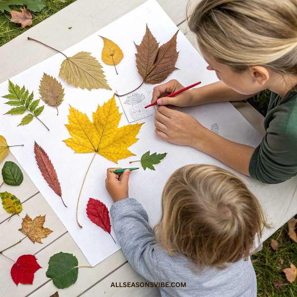 easy fall crafts for kids leaf rubbing art