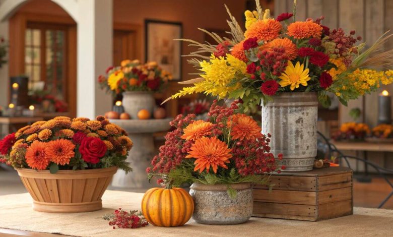 stunning Fall Flower Arrangements to Warm Up Your Home & Events (1)