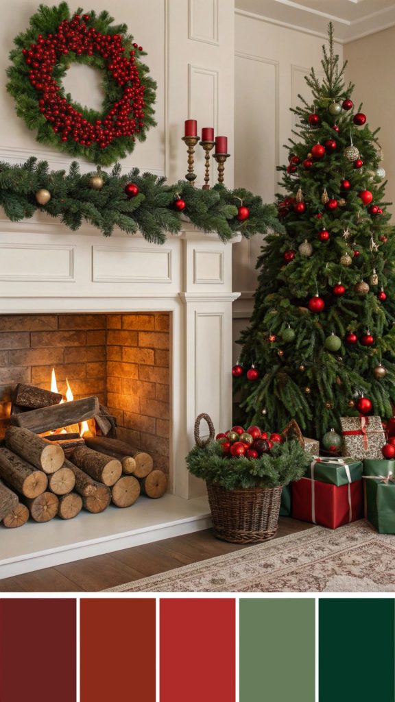 Classic Christmas Color Palettes Traditional Red & Evergreen