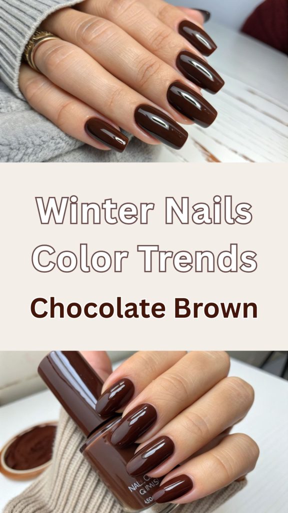 Winter Nails Color Trends Chocolate Brown