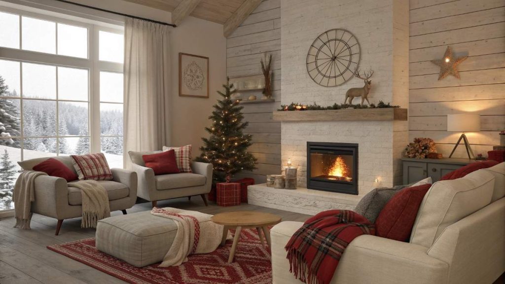cozy living room winter decor
