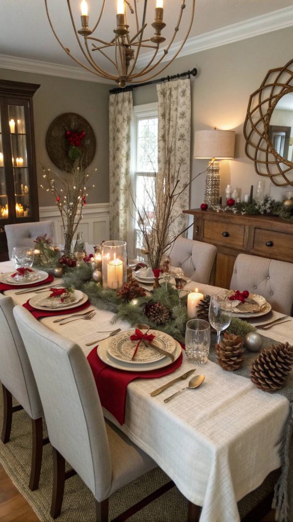 winter decor for dining rooms