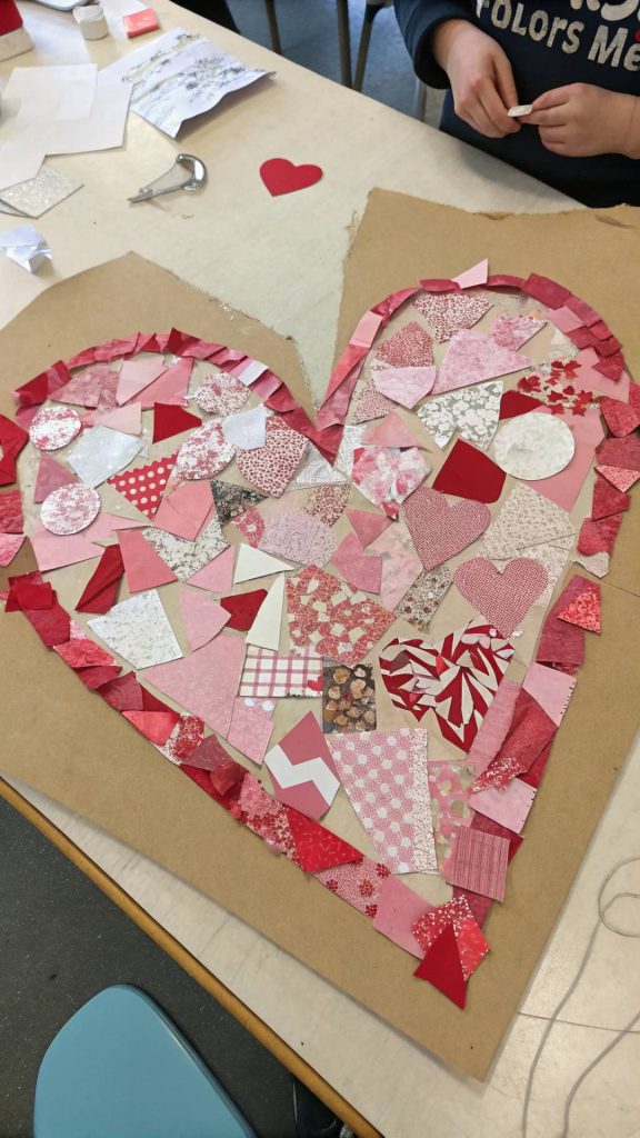 Valentine Crafts For Adults Diy Paper Heart Tear Collage