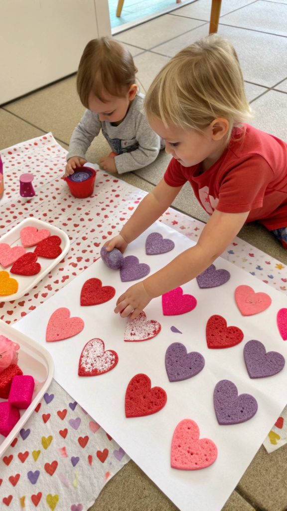 Valentines Day Crafts To Sell Sponge Paint Hearts