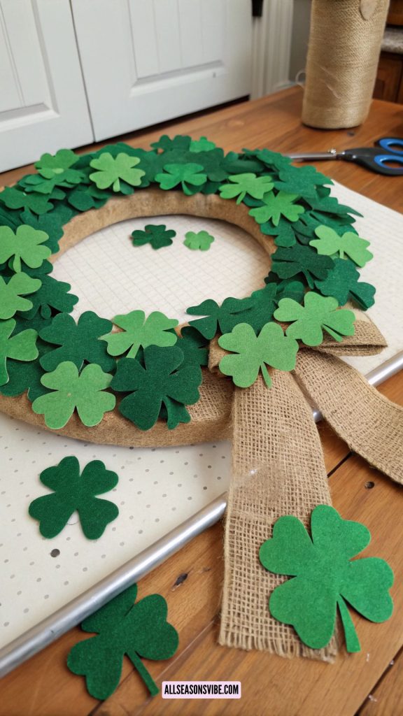 Dollar Tree Clover Wreath saint patricks day crafts
