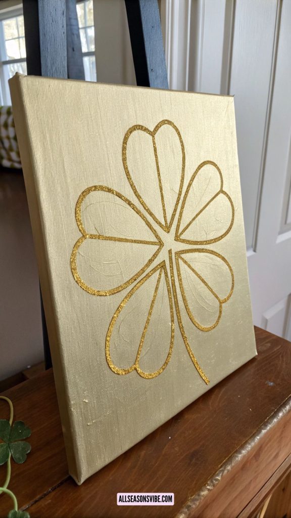 Gold Foil Canvas Art saint patricks day crafts
