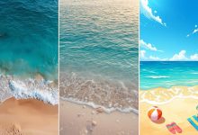 Summer vibes wallpaper aesthetic ideas for iPhone, laptop, and iPad in pink, blue, beach, and vintage styles