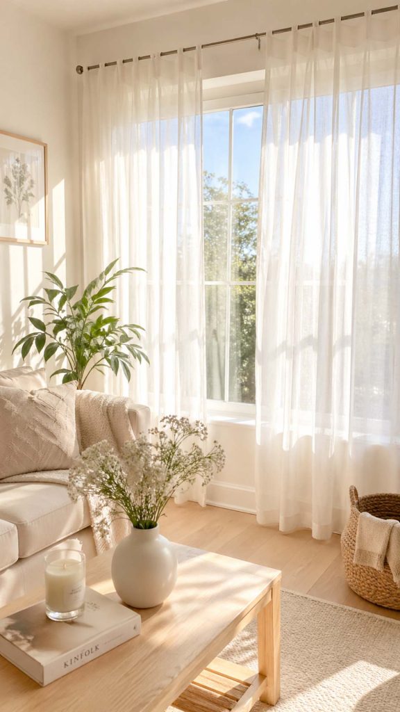 Use Light Curtains clean and minimal decor airy summer vibe