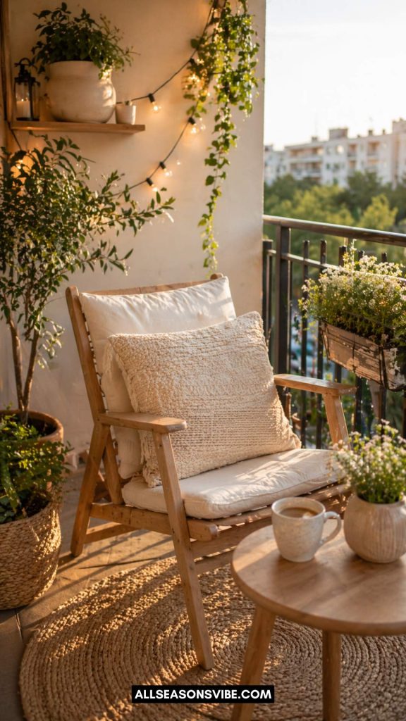 small balcony seating ideas cozy summer setup