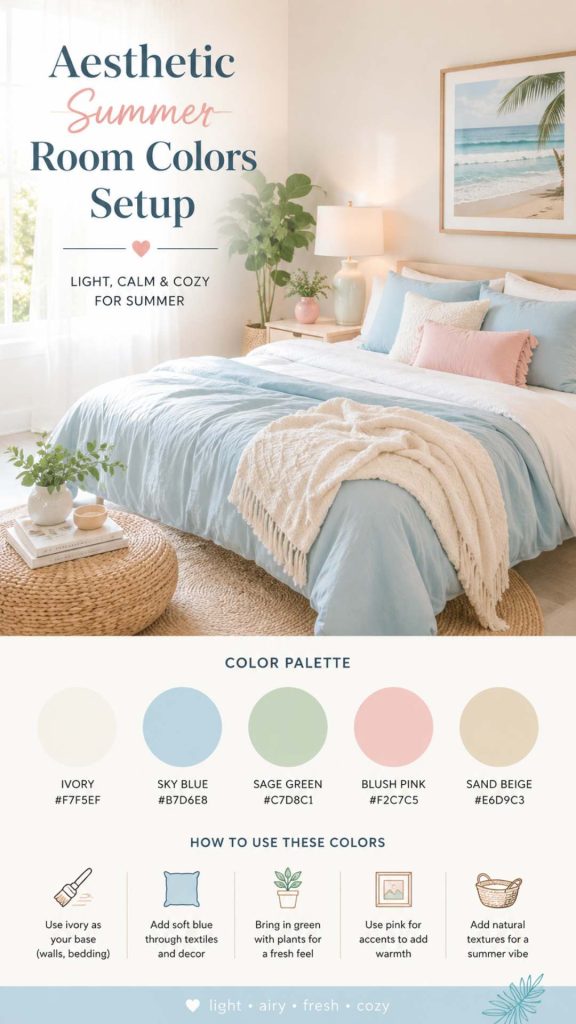 aesthetic summer room colors setup