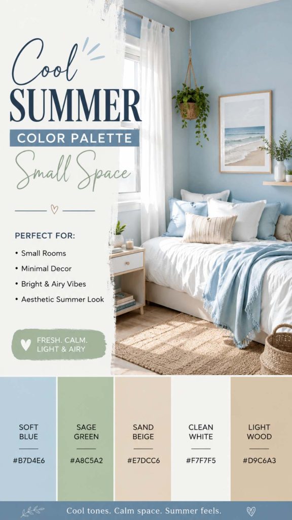 cool summer color palette small space