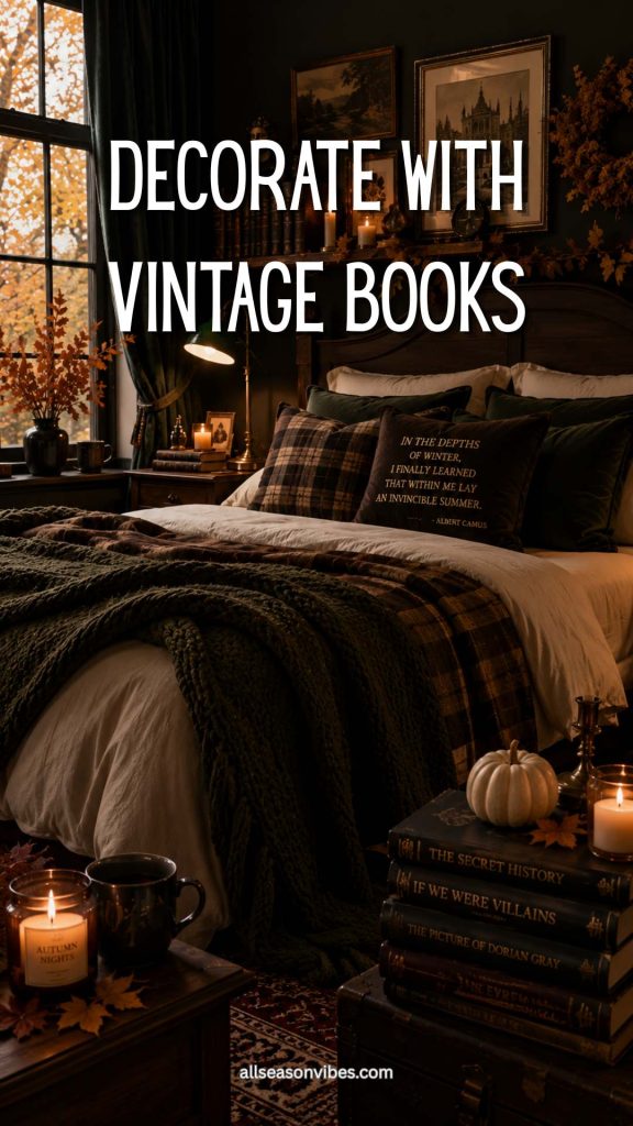 cozy dark academia bedroom fall decor ideas