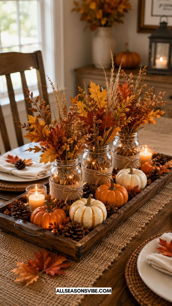 Affordable autumn centerpiece ideas for dining table