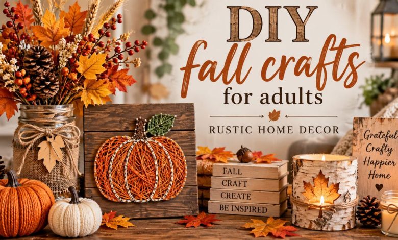 DIY fall crafts for adults rustic home decor