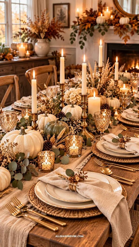 rustic elegant thanksgiving table